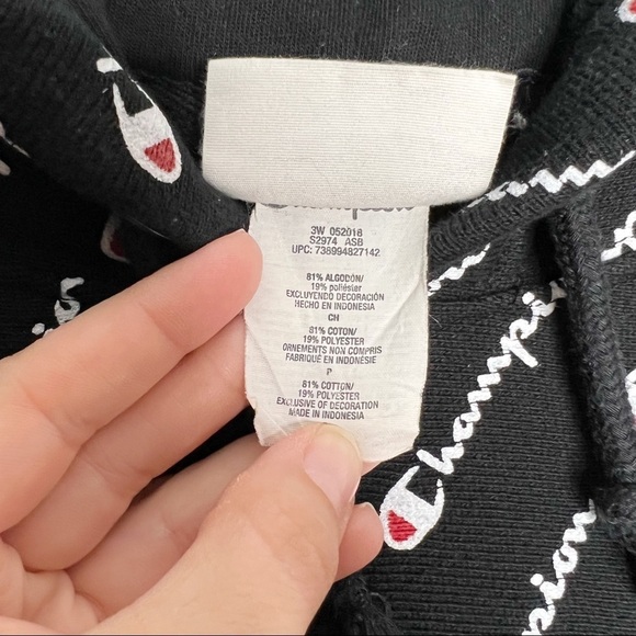 Champion Reverse Weave Diagonal All Over Print Hooded Sweatshirt - Picture 14 of 15